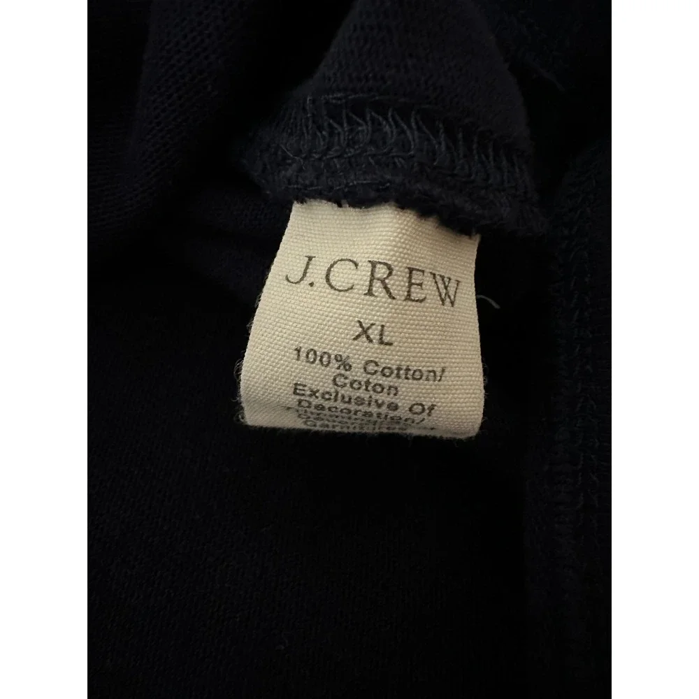 J.Crew Mens XL Pullover Navy Blue Quarter Zip Cotton Fleece